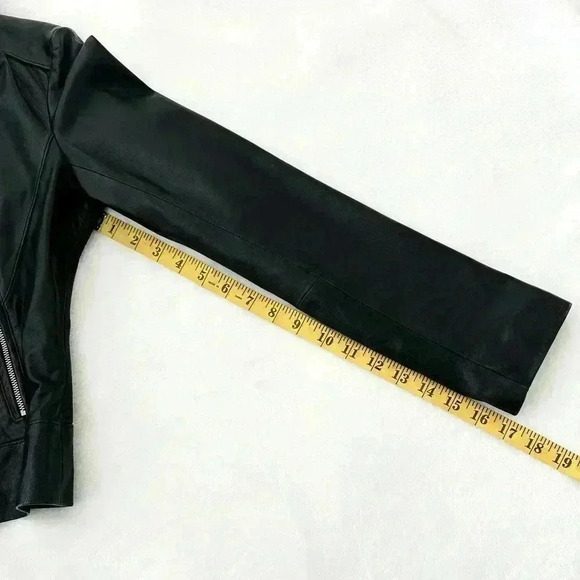 Cole Haan Band Collar Women’s Leather Moto Jacket Size Small - Picture 11 of 11